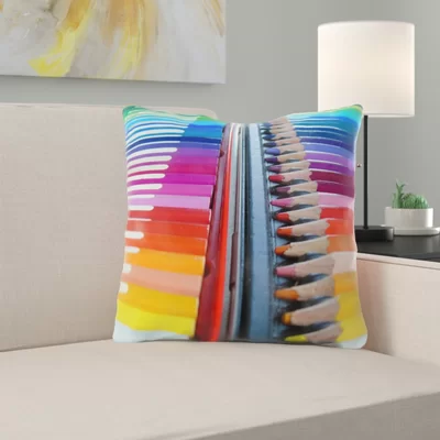 Bopp Colored Pencils Outdoor Square Pillow Cover & Insert