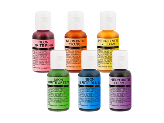 Chefmaster Airbrush Color Starter Kit - Includes 6 Neon Colors