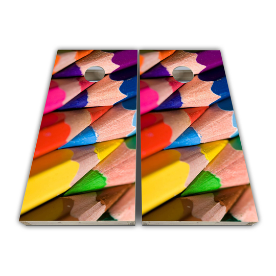 Pencils Cornhole Wraps - Skins Vinyl Wrap Laminated Set