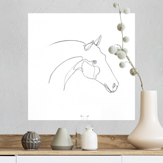 "Equine Pencil Contour II" Poster Print
