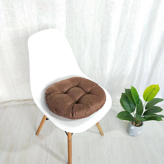 Round Linen Chair Cushions With Ties, Seat Cushions, Circle Cushion, Pads, Any Size