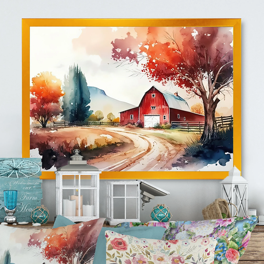 Designart 'Colorful Beach House III' Modern Framed Art Print