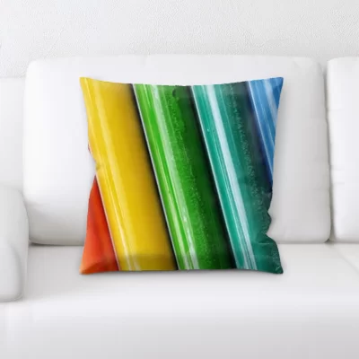 Holeman Colored Pencils Throw Pillow