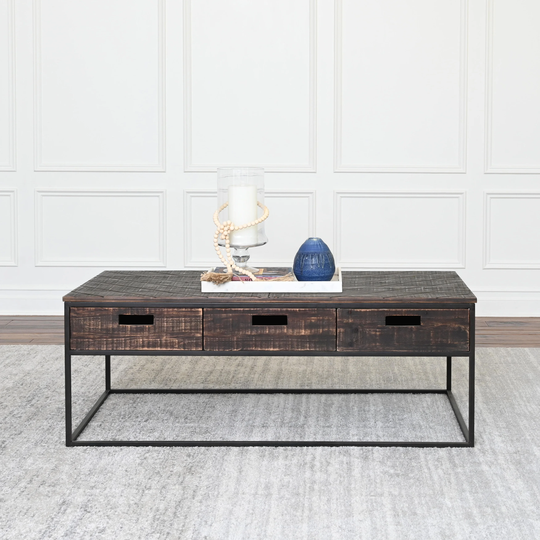 Abbyson Tustin Industrial Wood Coffee Table