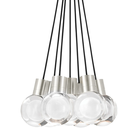 Tech Lighting Mina 7 Light 14" Wide LED Multi Light Pendant with Blue