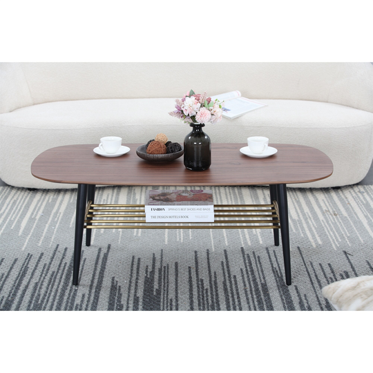 Coffee Table, 2-Tier End Table Living Room Couch Table Cocktail Table