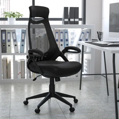 Wulff High Back Mesh Executive Swivel Office Chair with Flip-Up Arms