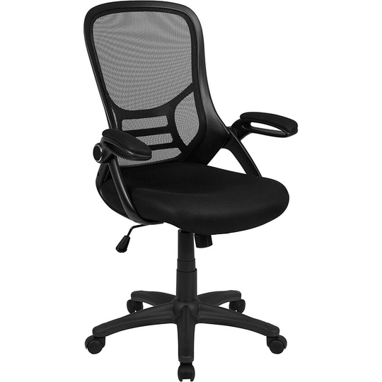 High Back Purple Mesh Ergonomic Swivel Office Chair with Frame and Flip-up Arms
