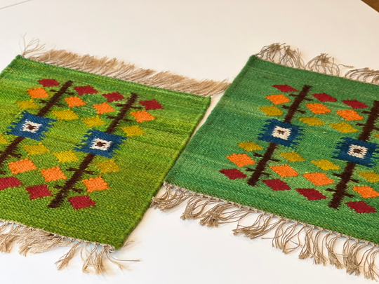 Swedish Flat Weave Table Runner, Tapestry, Vintage Kilim, Handwoven in Wool 1960S
