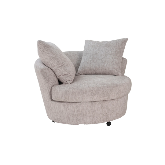Porter Designs Big Chill Contemporary Microfiber Swivel Chair, Cream