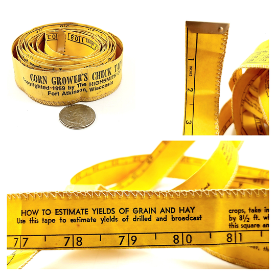 Measuring Tape Farmers, Sperry Rand Corn Growers Check, High Smith Company Made in The USA Vintage 50S To 70S