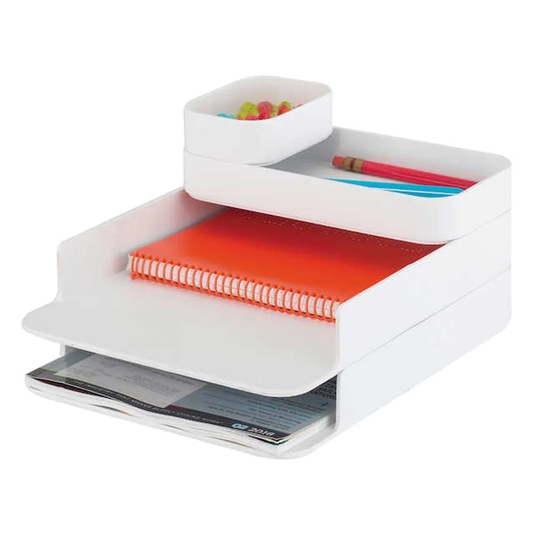Safco Stacking Plastic Desktop Sorter Sets, White