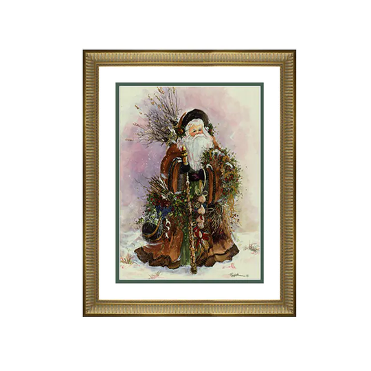 Peggy Abrams - Santa's Bounty - Framed Matted Christmas Art