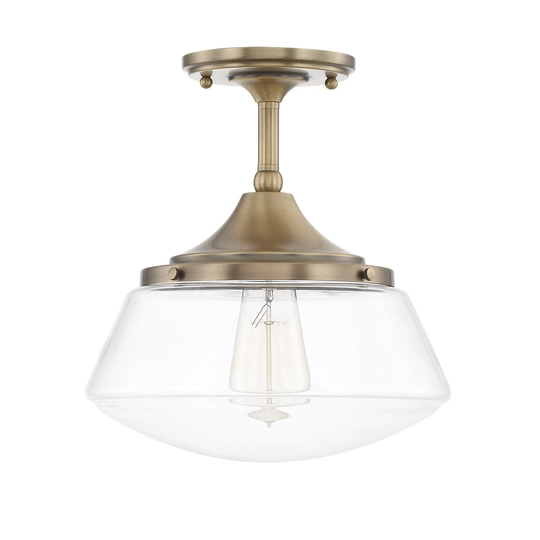 Baxter 1-light Aged Brass Semi-Flush Mount