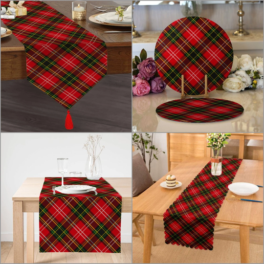 Plaid Placemat & Table Runner|Plaid Top|Set Of 2 Supla Mat|Round American Service Dining Underplate|Plaid Coasters
