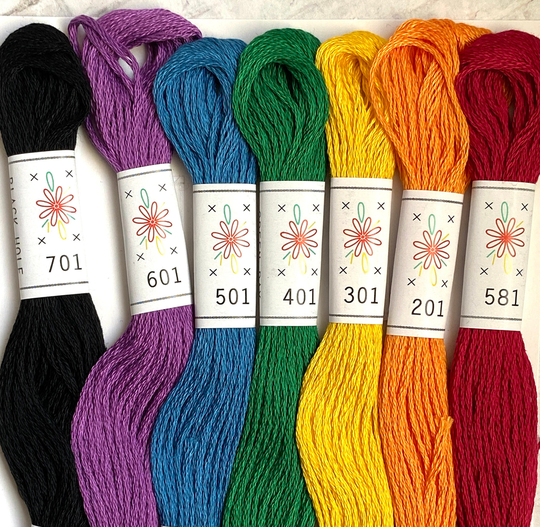Sublime Rainbow Bundle, 7 Colors Of 6 Strand Cotton Embroidery Floss, We Offer A Variety Convenient Floss Bundles & Ship Fast