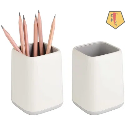 Pen Holder Stand For Desk Cute Two-Tone Pencil Cup Pot For Kids Desk Organizer Makeup Brush Holder