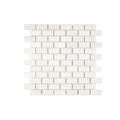 Bianco Dolomite 1" x 2" Marble Stacked Stone Mosaic Wall & Floor Tile