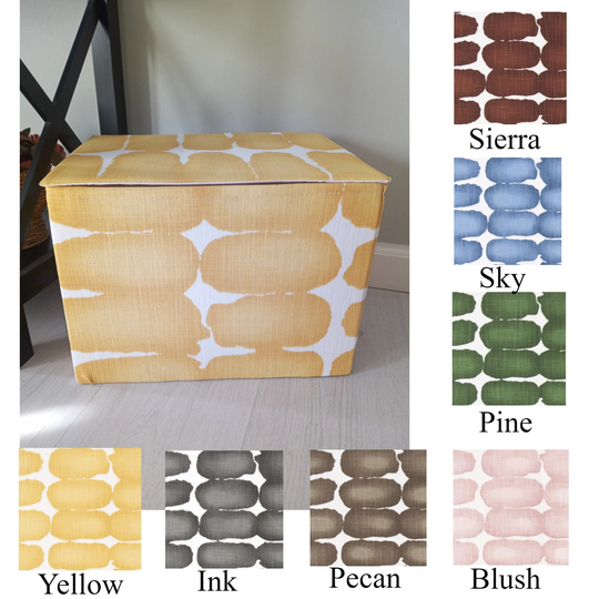 Storage Box With Lid, Covered Storage Bin, Home Decor Fabric Bin