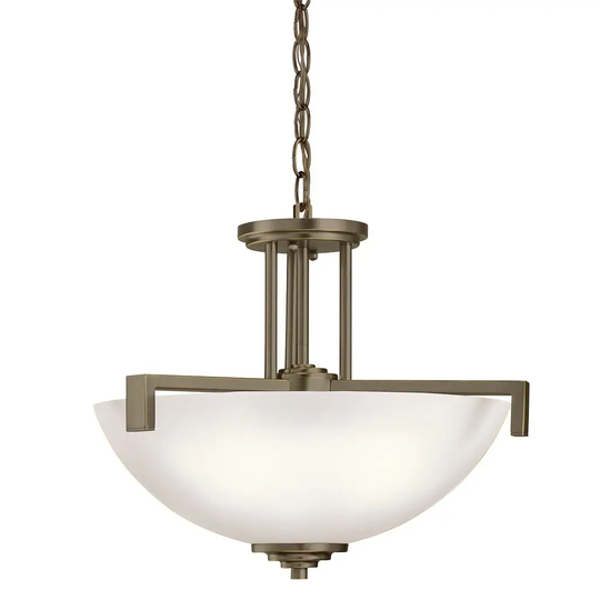 Kichler Lighting Eileen Collection 3-light Olde Bronze LED Inverted Pendant/Semi-Flush Mount