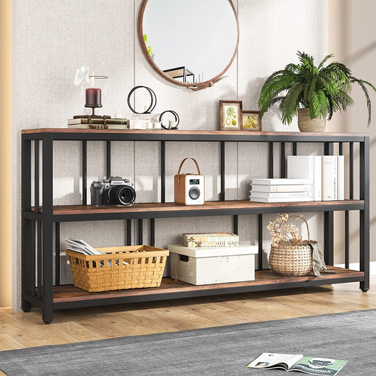 3 Tiers Console Sofa Table, 70" Entryway Hallway Table for Living Room