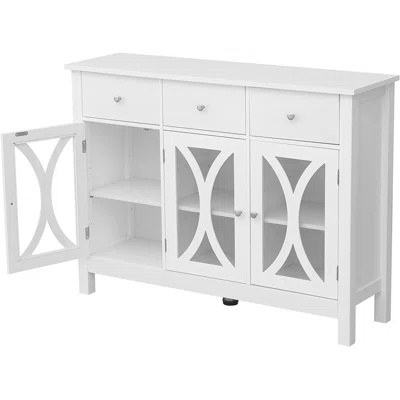 Sideboard Storage Cabinets, Kitchen Dining Room Home Decor, Modern Farmhouse Style Entryway Coffee Bar Display Hutch, For Living Room, Kitchen, Bedroo