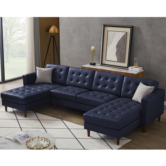 122 in.W Reversible Modular Sectional Sofa & Chaise With Pillows