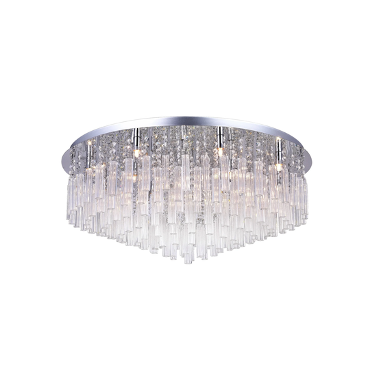 Guisseppe Lighting 16 Light Flush Mount Brianna Chrome - Exact Size