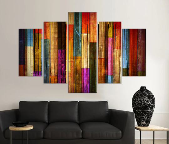 Vintage Color Wood Stock Background, 3D Wall Photo Wallpaper, Canvas Decor Art, Home Gift Painting, Colorful Painting Design
