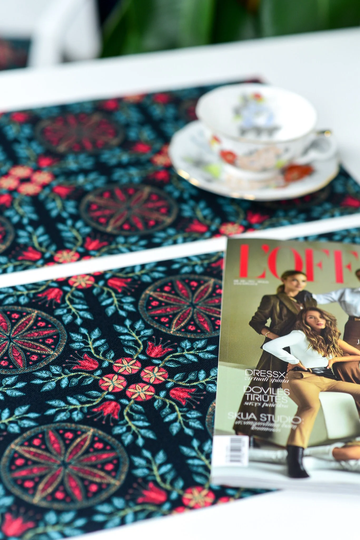 Cottagecore Fabric Ethno Pattern Table Placemat Set Of 4
