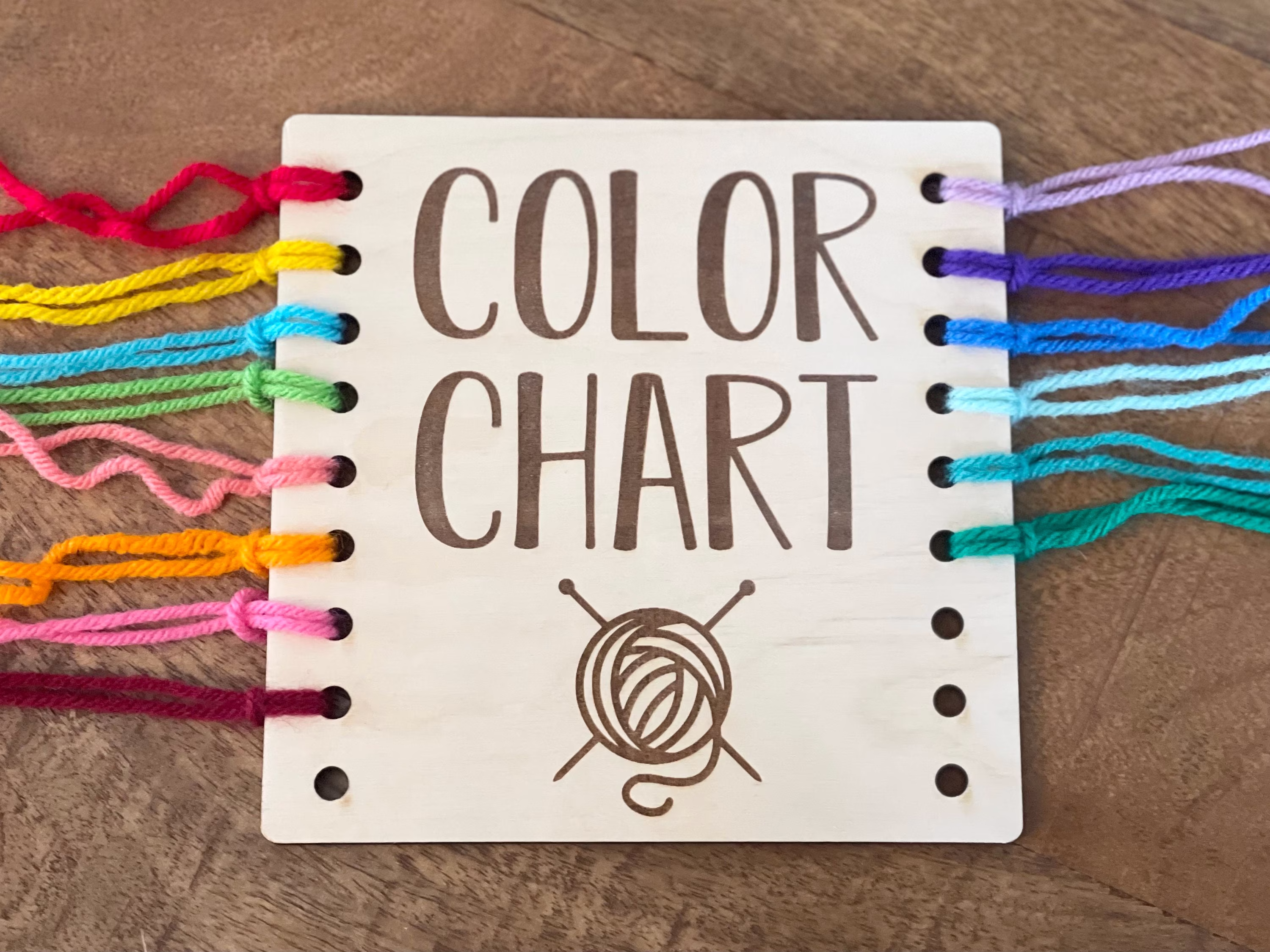 Knitting Color Chart, Reusable Wood Card, Knitted Blanket Engraved Accessories, Making