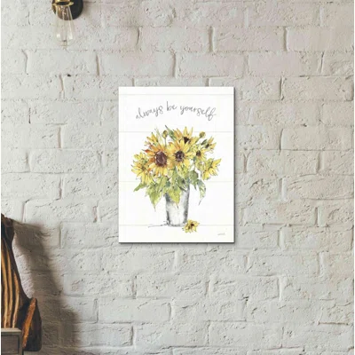 Sunflower Fields II by Anne Tavoletti - Wrapped Canvas Textual Art Print