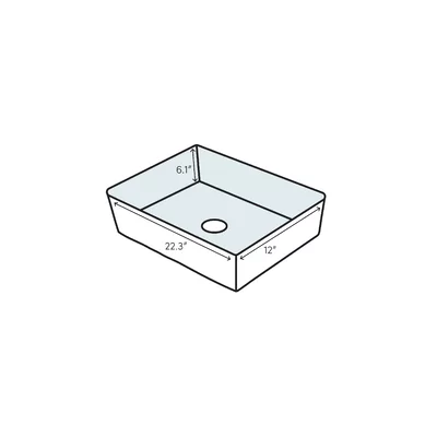 Miky Ceramic Rectangular Undermount Bathroom Sink with Overflow