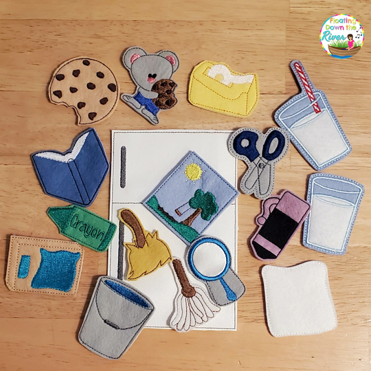 Mouse & Cookie Finger Puppets + Bag Made Of Vinyl & Felt For Education Preschool Gift Teacher Grandparent Child Mom Dad