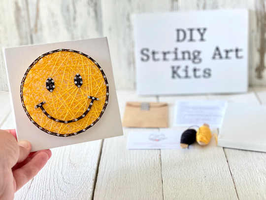 Smiley Face Diy String Art Kit, Smile Face, Summer Decor, Spring Diy Craft Dorm Room Emoji, Teenager Gift, Smiley Sign