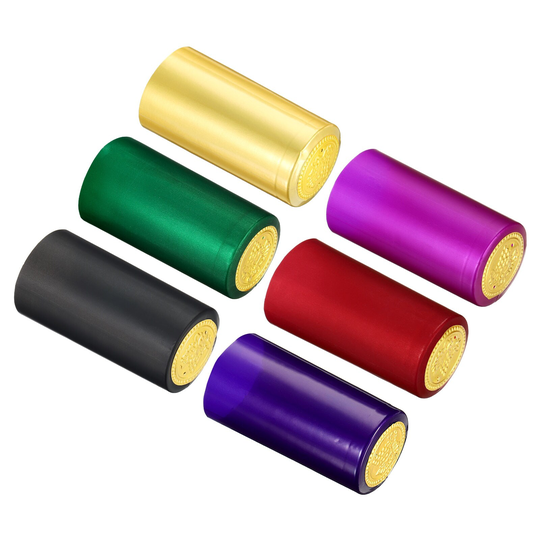 120Pcs 30mm PVC Heat Shrink Wine Bottle Caps Sleeves Top Cover Film 6 Colors - Multi-Color