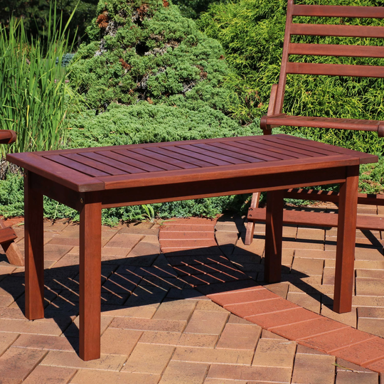 Sunnydaze Meranti Wood Coffee Table