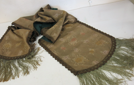 Antique Damask Table Runner Tapestry European Fringe