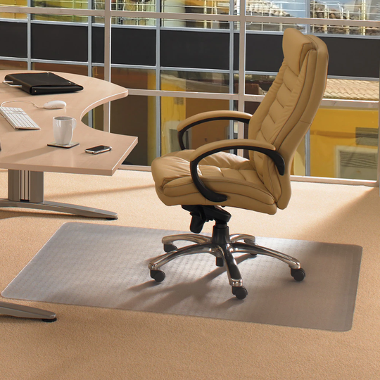 EcoTex Evolutionmat | Recyclable Chair Mat | For Standard Pile Carpets (3/8" or less) | Rectangular with Lip | Size 48" x 51"