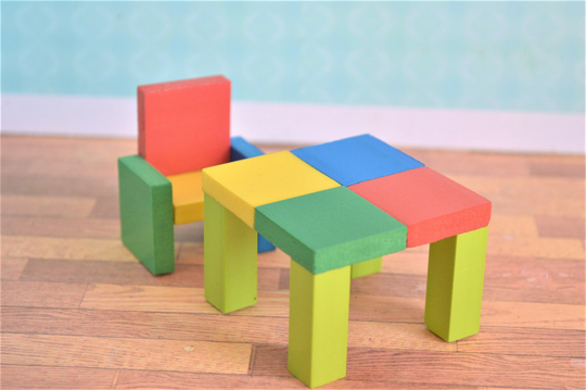 Dollhouse Miniature Table Chair Room Furniture 112 Scale Kids Childs
