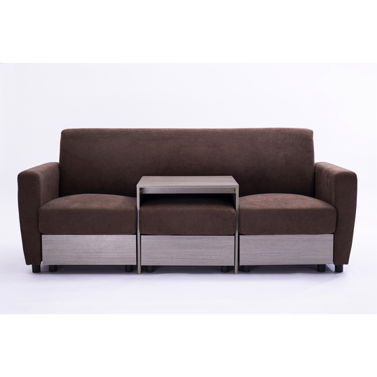 Sofa Double Armrest with Coffee Table and Drawer Apartment Studio Sofa