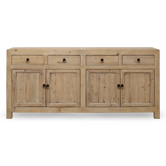 Lily's Living 79"L Rectangular Natural Reclaimed Wood Sideboard w/4 Drawers & 4 Doors