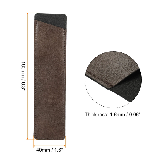 4Pcs Pen Pouch Case PU leather Pencil Sleeve Pocket Protector Brown