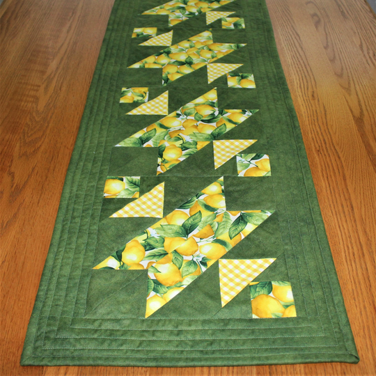 Quilted Table Runner - Splash Of Lemon 15" X 44"