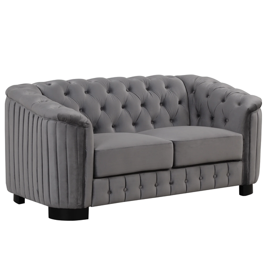 Modern Loveseat Sofa Velvet Upholstered 2 Person Sofa Couch with Thick Removable Seat Cushion for Living Room
