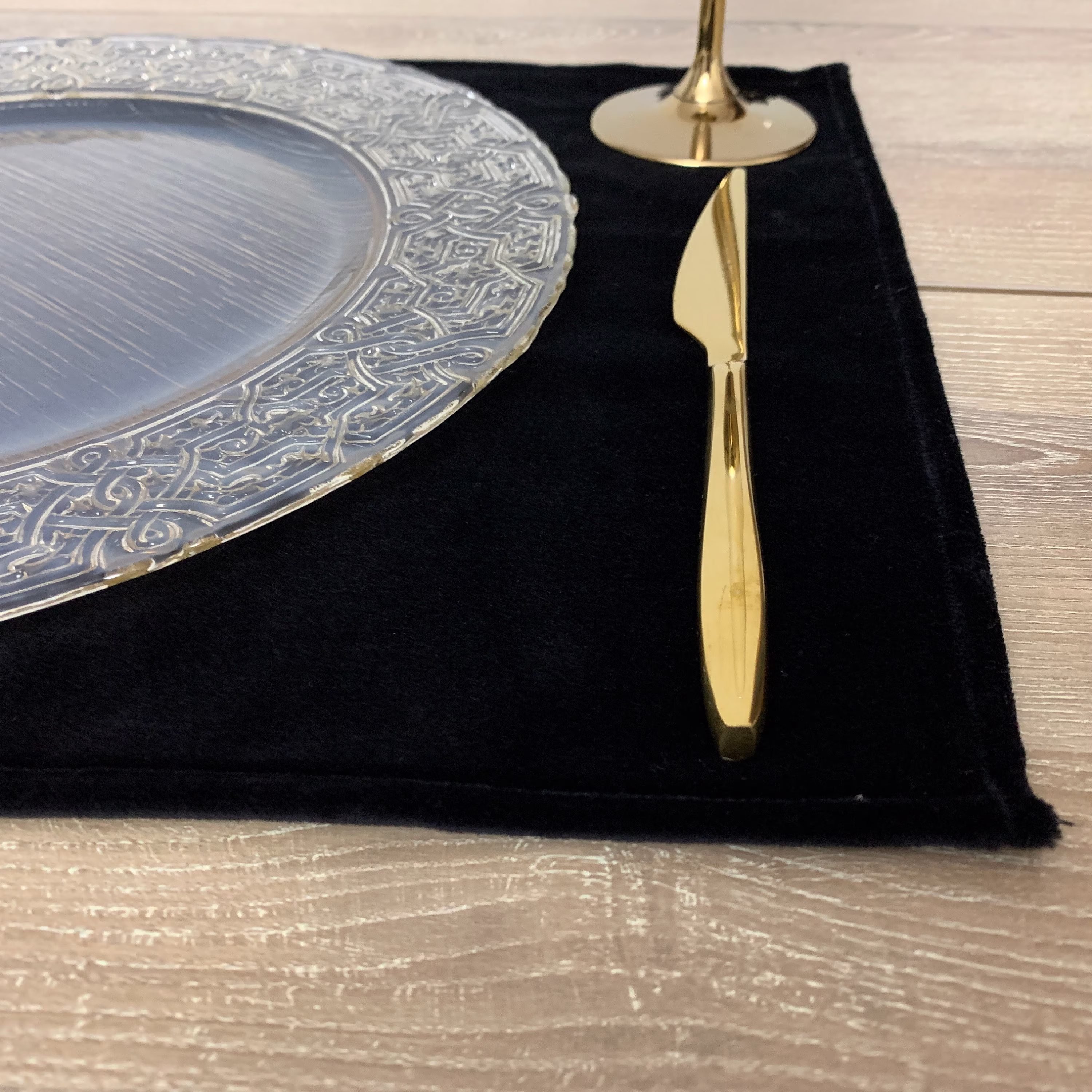 Black Velvet Placemat, Boho Table Decor, Wedding Placemats, Set Of 6 8 12, Housewarming Gift