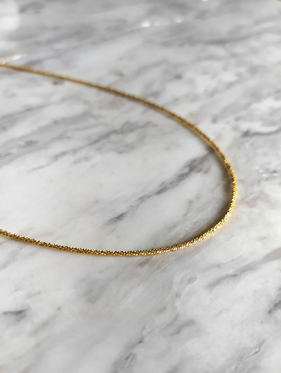 Sunlight/Sparkle Glitter Margarita Twisted Rock Chain Necklace Layering Necklace Gold Chain Christmas Gift