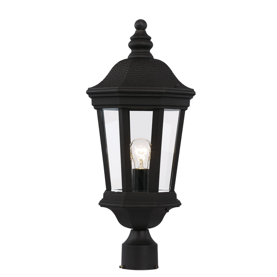 Outdoor Imports 40403 BK One Light Postmount Lantern Westfield Black - Exact Size
