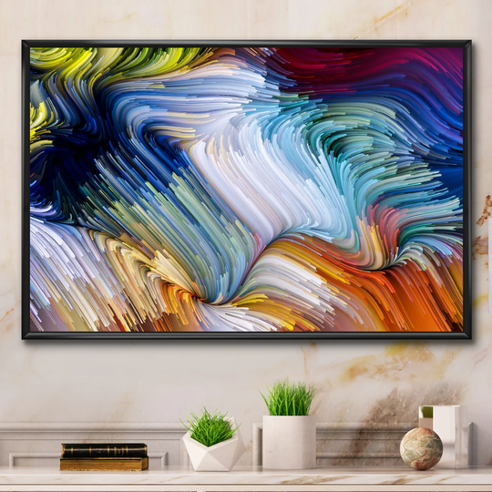 Designart 'Life Of Liquid Color' Modern Framed Canvas Wall Art
