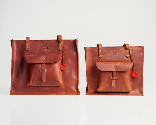 Leather Shoulder Bag With Outside Pocket Fits Perfect For Laptop Daily Work Bag, 7 Colors Available